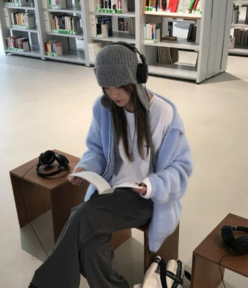 MOHAIR POCKET ZIP-UP